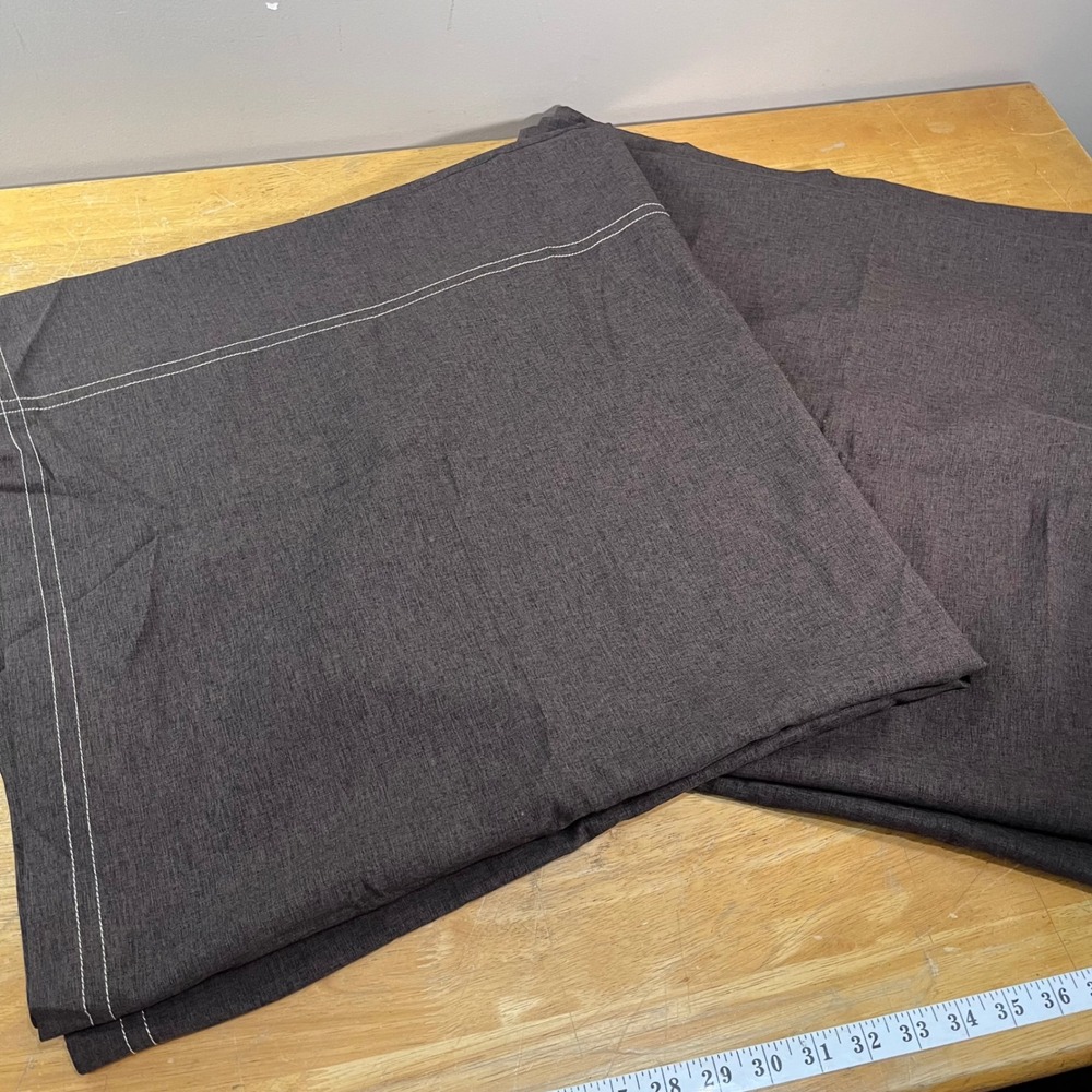 American Living by Ralph Lauren Curtain Panels 2pc 42x82 Brown Heather Stitch
